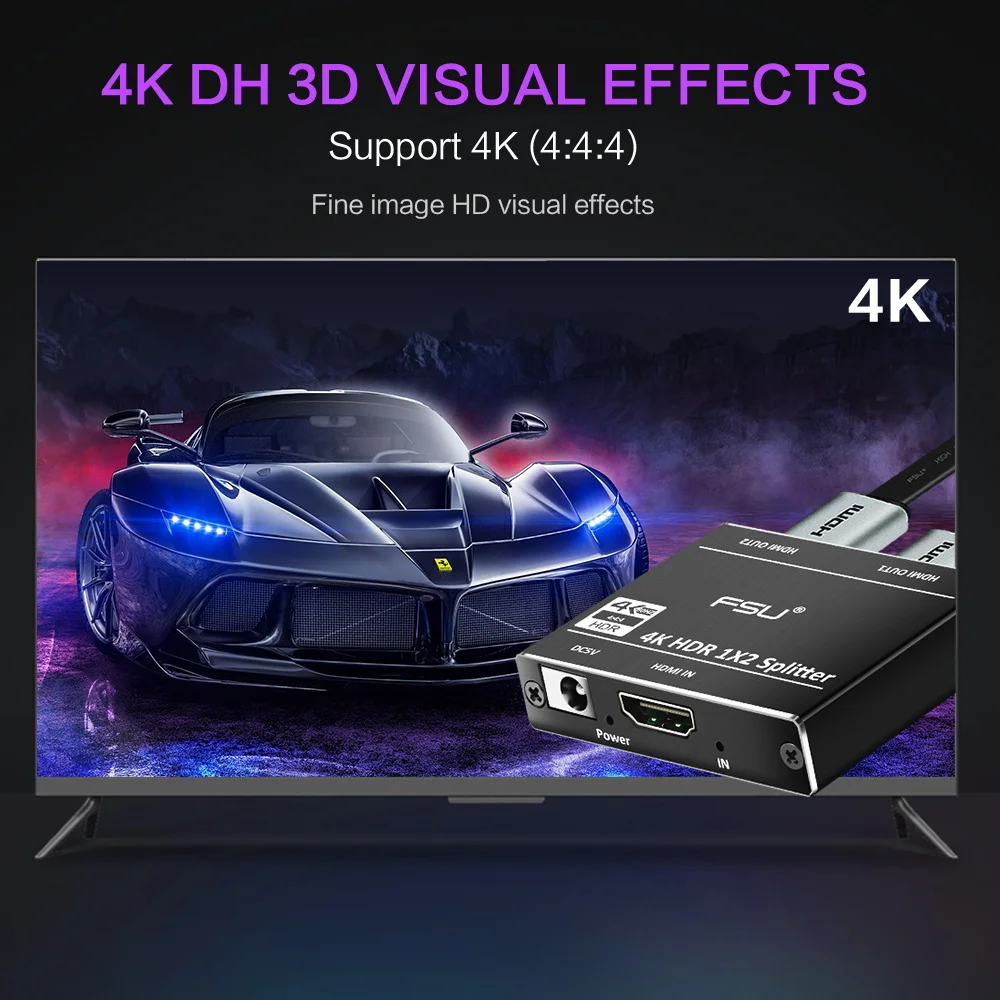 HDMI сплиттер 4K переключатель двухсторонний 1x2 адаптер аудио удлинитель видео