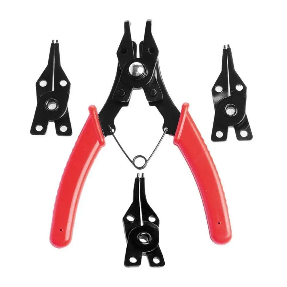 

4 In 1 Multitool Snap Ring Pliers Set For Internal External Head Clip Spring Combination Plier Hand Disassembly Retaining T P8S6