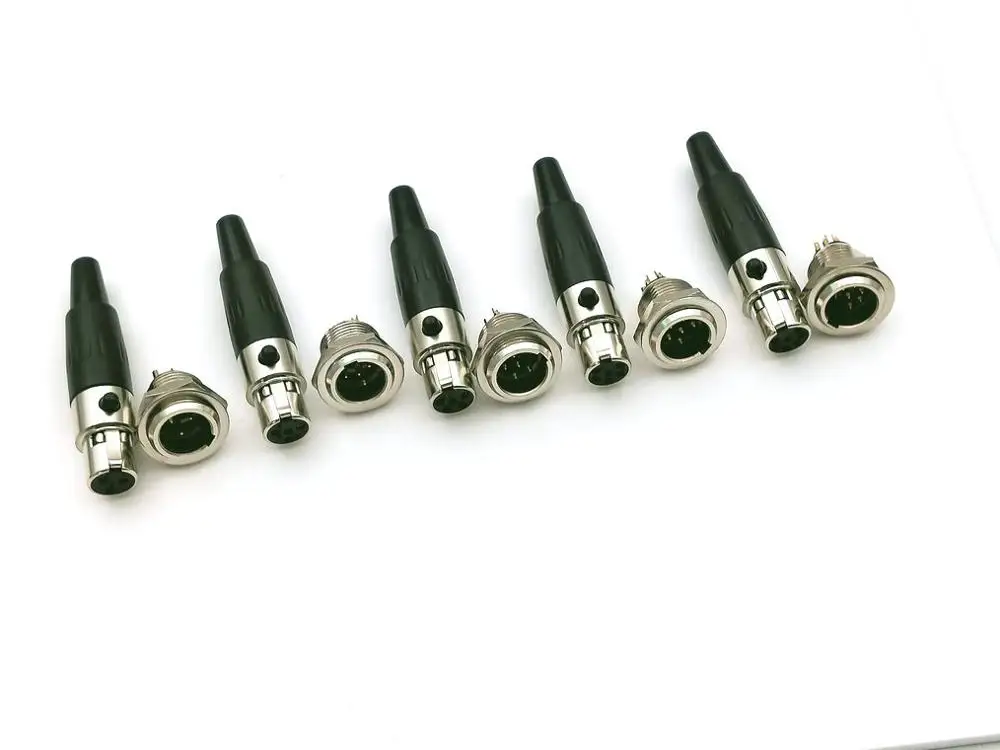 100 компл. Mini XLR 3pin 4Pin 5pin 6pin 7 контактный внешний кабель маленький 4pin 7pinfemale|female