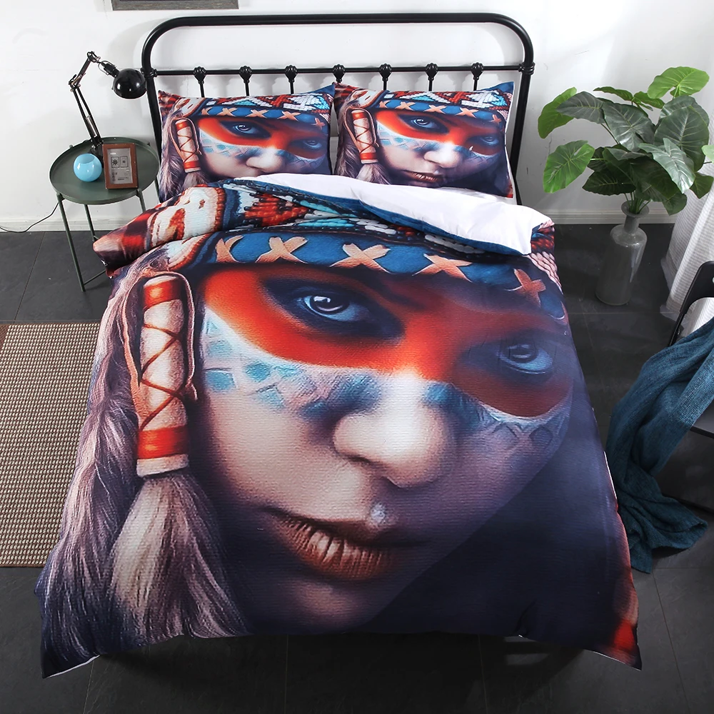 Thumbedding Clown Bedding Set Queen Size Scary Fashionable 3D Duvet Cover King Twin Full Single Double Unique Design Bed | Дом и сад