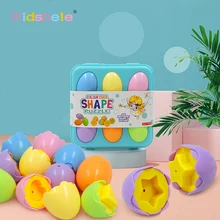 Kids Fun Color Egg Shape Puzzle Early Learning Geometric figures Recognition Montessori Toys for Toddlers children toy