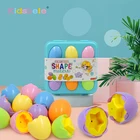 Пазл детский в форме яйца, веселая цветная Геометрическая фигурка для раннего обучения, игрушки Монтессори для малышей, детская игрушка