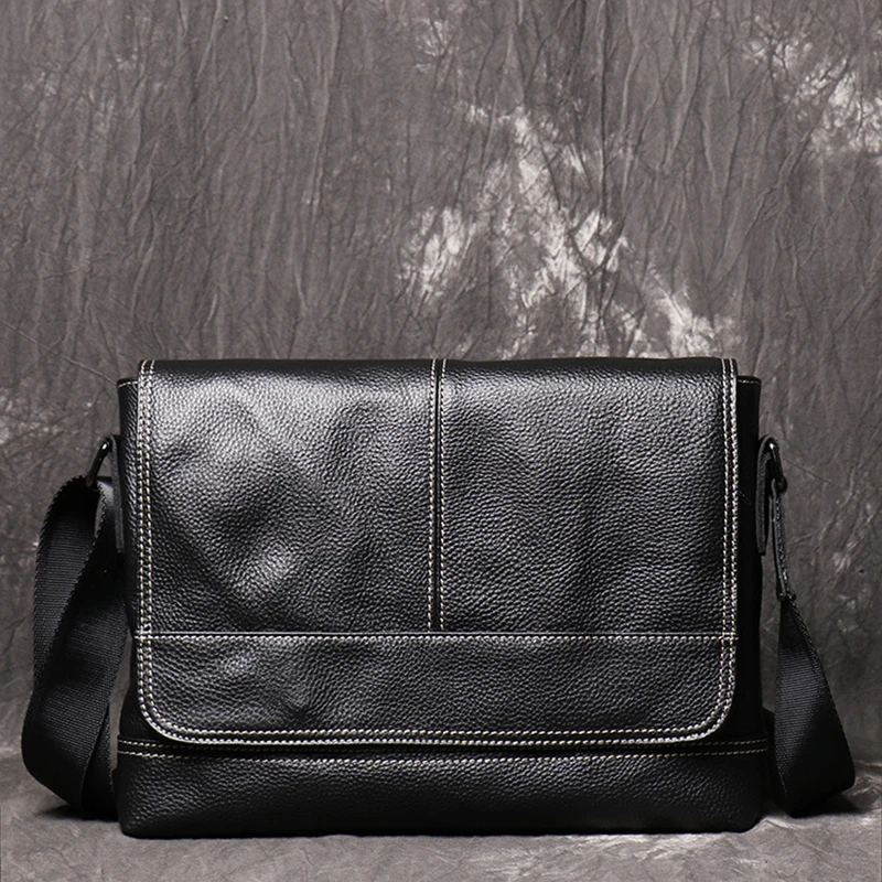 

Genuine Leather Men Crossbody Bag Business Small Shoulder Bags For Men Vintage Messenger Bags Bolsa Masculina