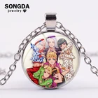 Ожерелье-цепочка SONGDA, ювелирное изделие из прозрачного стекла с круглым кулоном в стиле аниме Невероятные кулон 