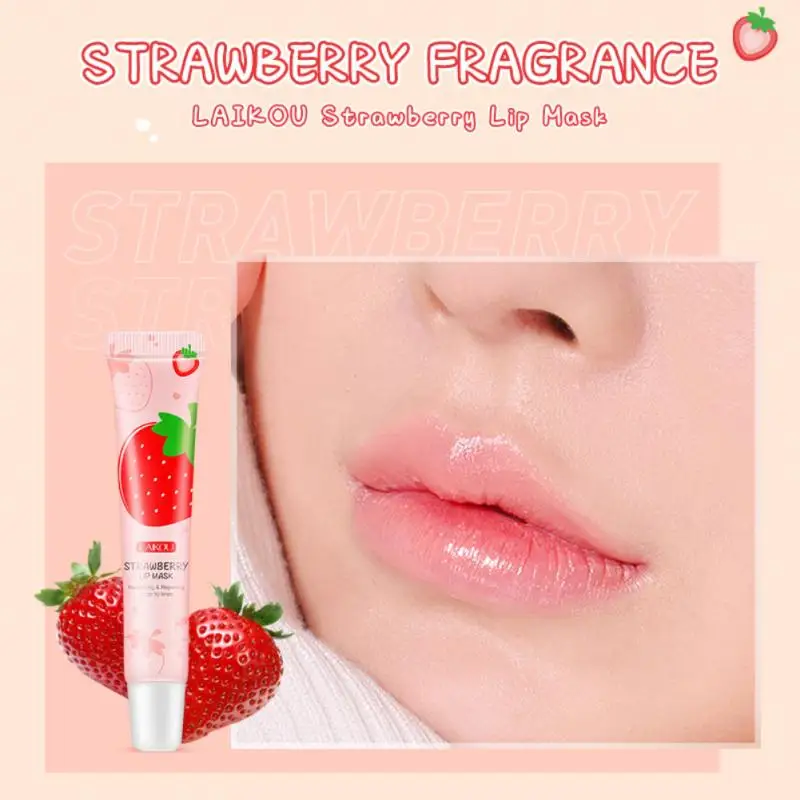 

LAIKOU 18g Strawberry Lip Mask Sleep Mask Anti-Wrinkle Remove Lip Lines Lasting Moisturizing Lip Cream Nourishing Lip Care TSLM1