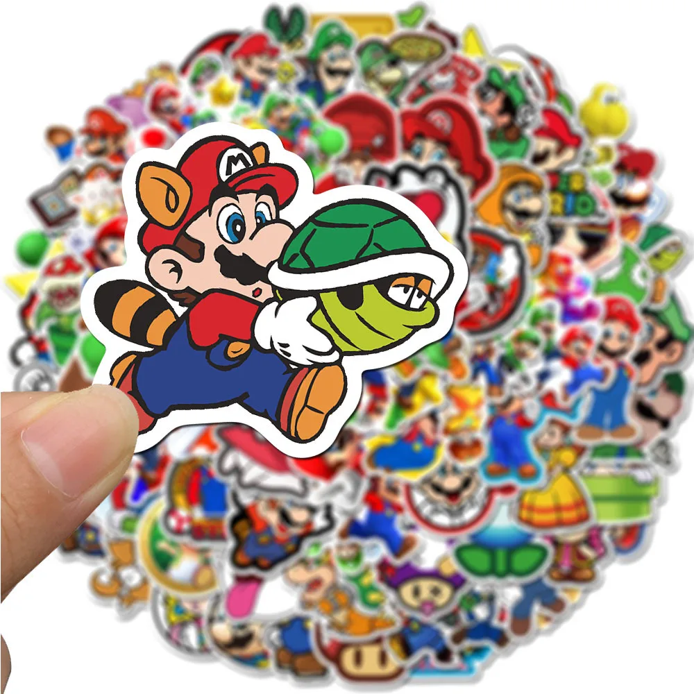 50/100PCS Super Mario Anime Game Cartoon Stickers DIY Bike Travel Luggage Guitar Laptop Waterproof PVC Classic Toy | Игрушки и хобби
