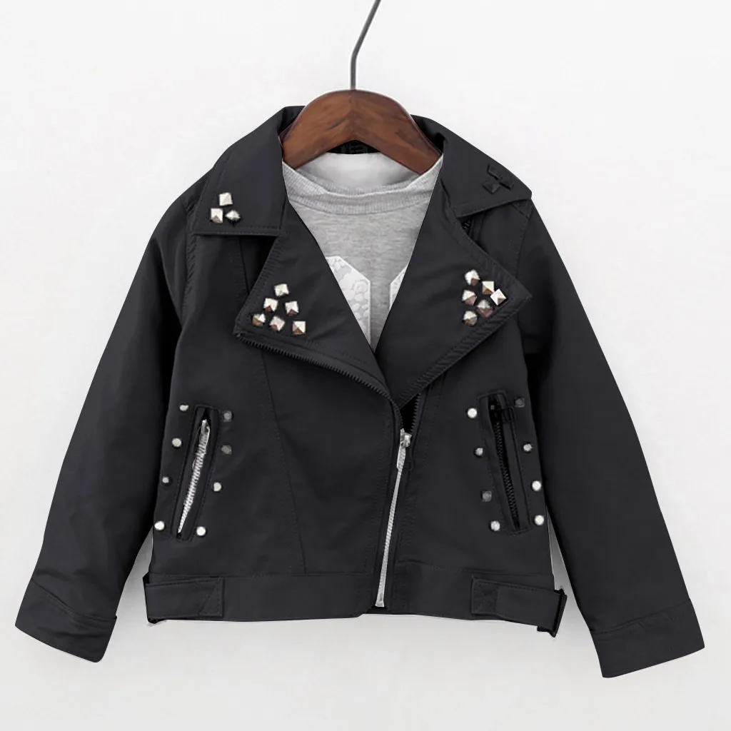 

Kids Fashion Jacket Toddler Baby Girls Boys Long Sleeve Solid Outwear Leather Coat Jacket Clothes Newborn Baby Cool Coat Куртка