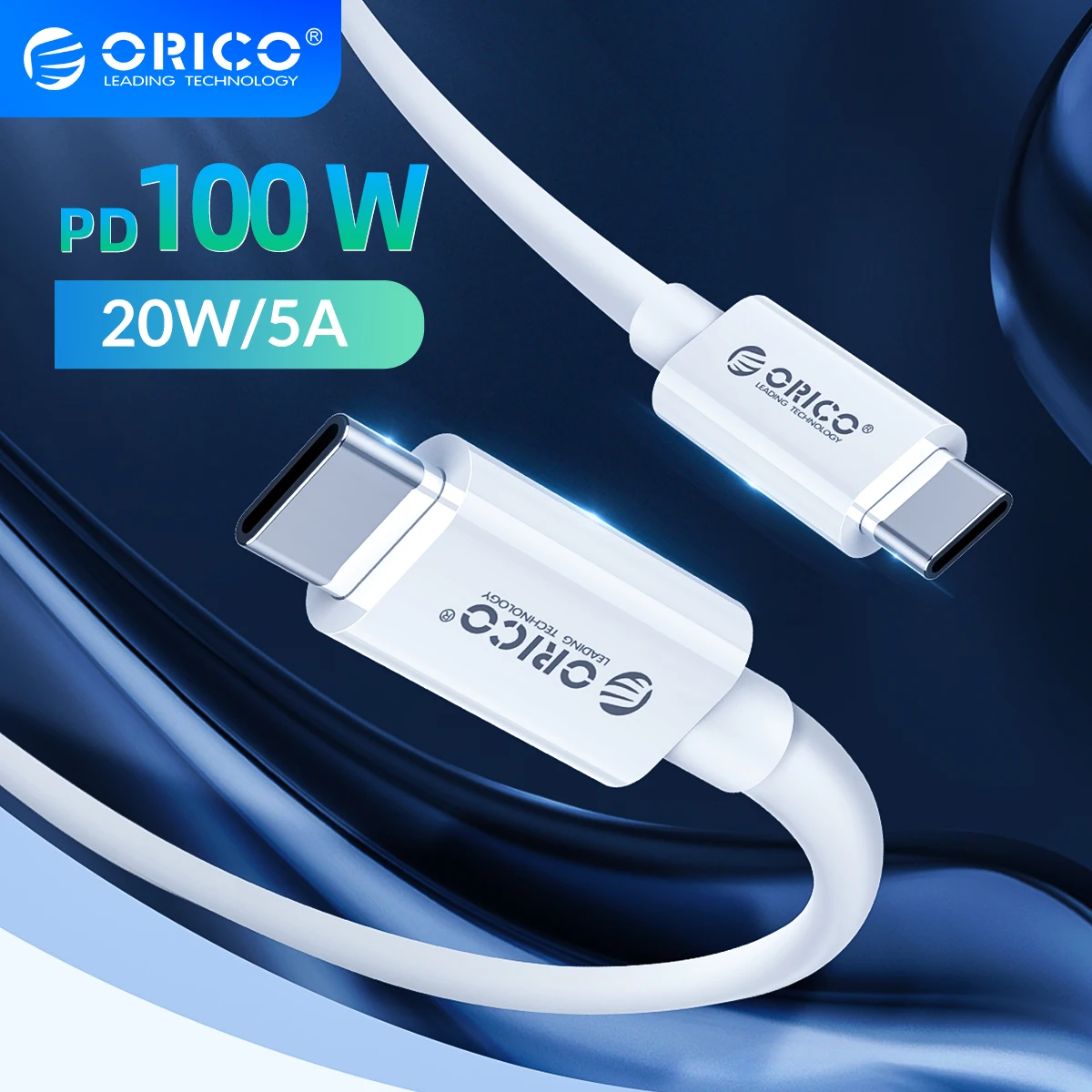 ORICO-Cable USB tipo C a tipo C, carga rápida de 20V/5A, PD100W,...