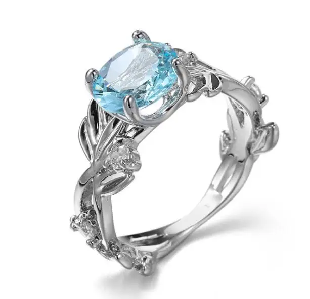 light blue Роскошные большие синие/розовые овальные кольца с кристаллами CZ для женщин, свадебные, вечерние, 925 пробы, Серебряное очаровательное кольцо, модные ювелирные изделия anillos - Цвет основного камня: light blue