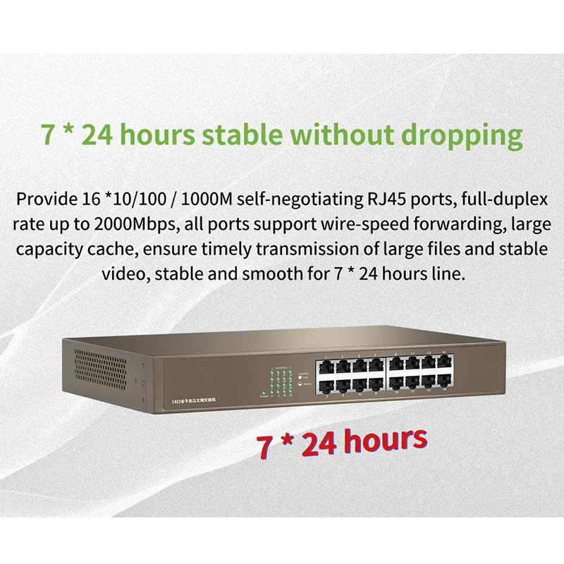 TD TDTEG1016D 16 Порты коммутатор Gigabit Ethernet 10/100/1000 Мбит сетевой Auto MDI/MDIX 6KV
