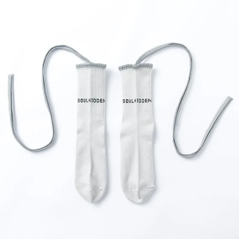 

Reflective Bandage Ankle-High Letter Socks Women Hip Hop Streetwear Funny Socks Fluorescent Straps Socks Cross Personality Socks