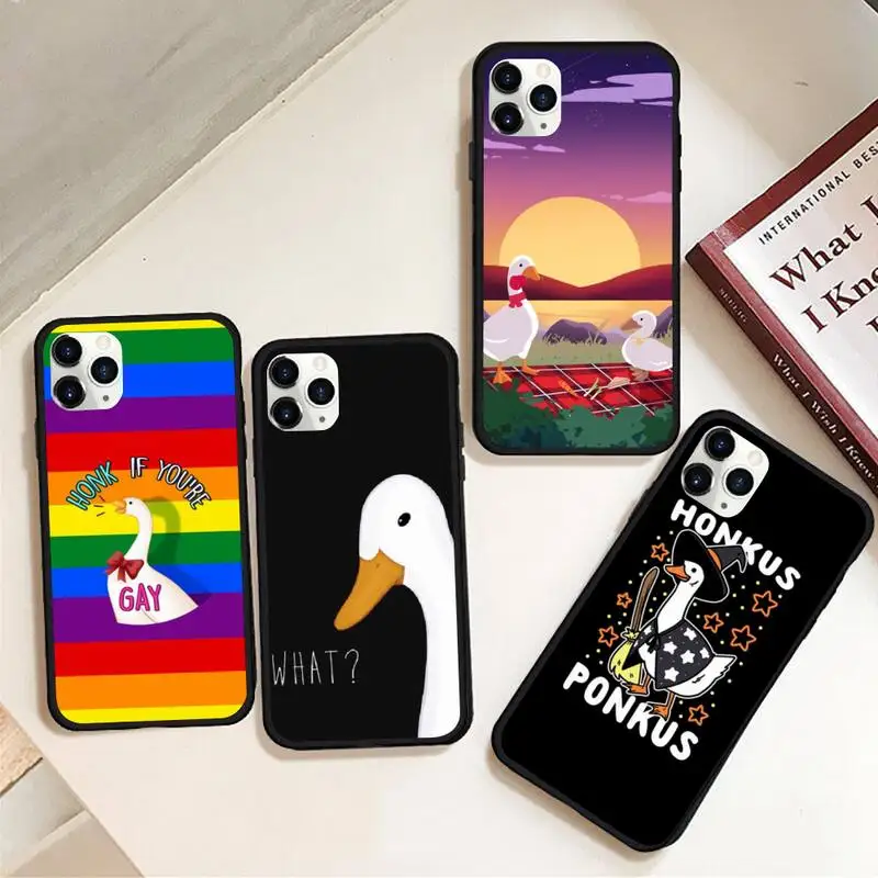 

KPUSAGRT Duck Goose Game Phone Case Rubber for iPhone 11 pro XS MAX 8 7 6 6S Plus X 5S SE 2020 XR case