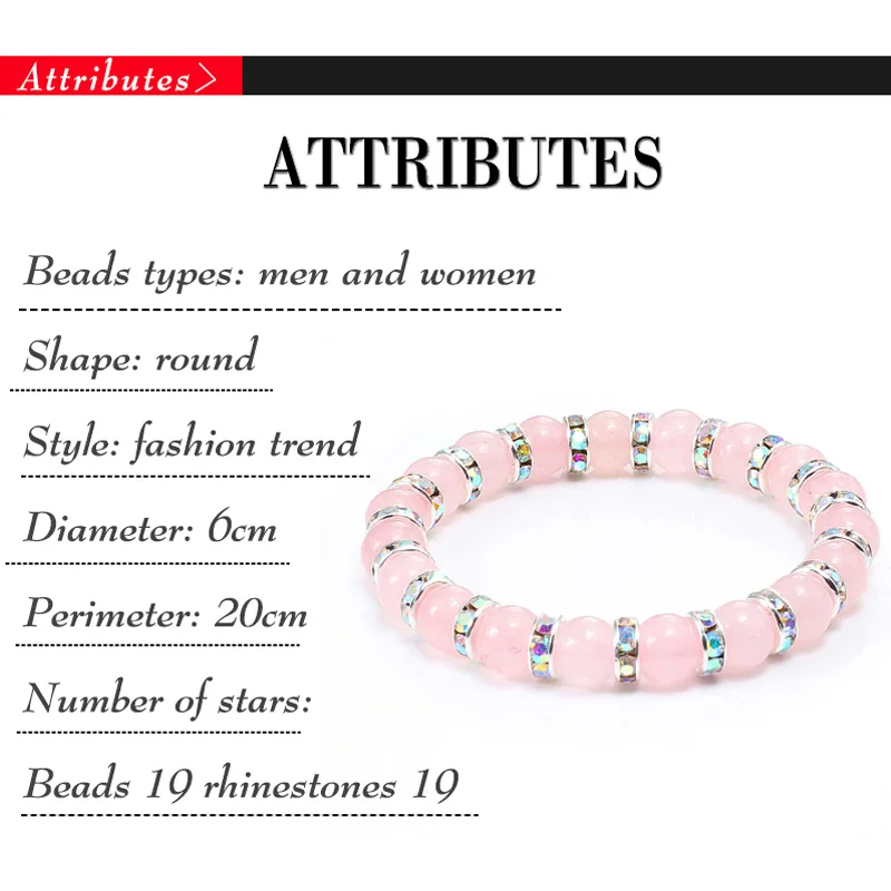 

High-Quality 11 Color Natural Stone Bracelet Charm Bracelets Pink Crystal Stone For Women Men Yoga Elastic 8mm Bangles Jewelry