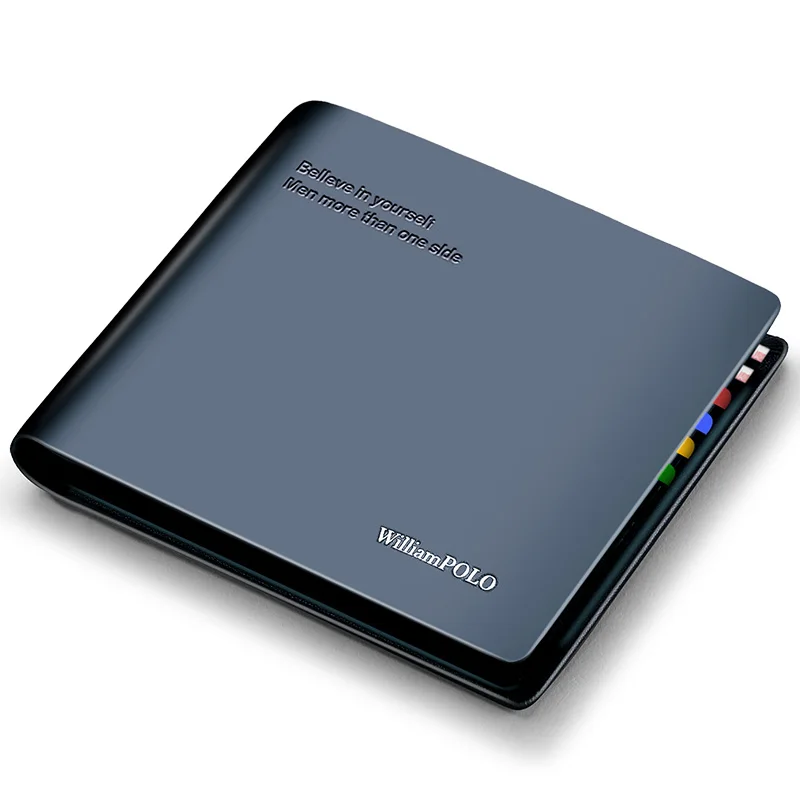 Мужской кошелек короткий двойной складной с зажимом для кредитных карт кожаный