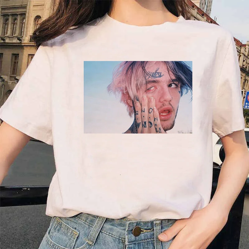 90s Графический Lil футболка с глазом Harajuku Хип-хоп футболки для женщин Cry Baby Ullzang модная футболка для мальчиков Топ-безрукавка в уличном стиле для женщин - Цвет: 5605