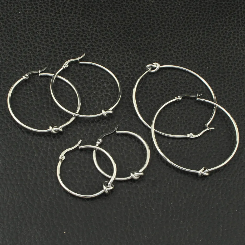 Серьги кольца золотистые женские простые ювелирные украшения из нержавеющей