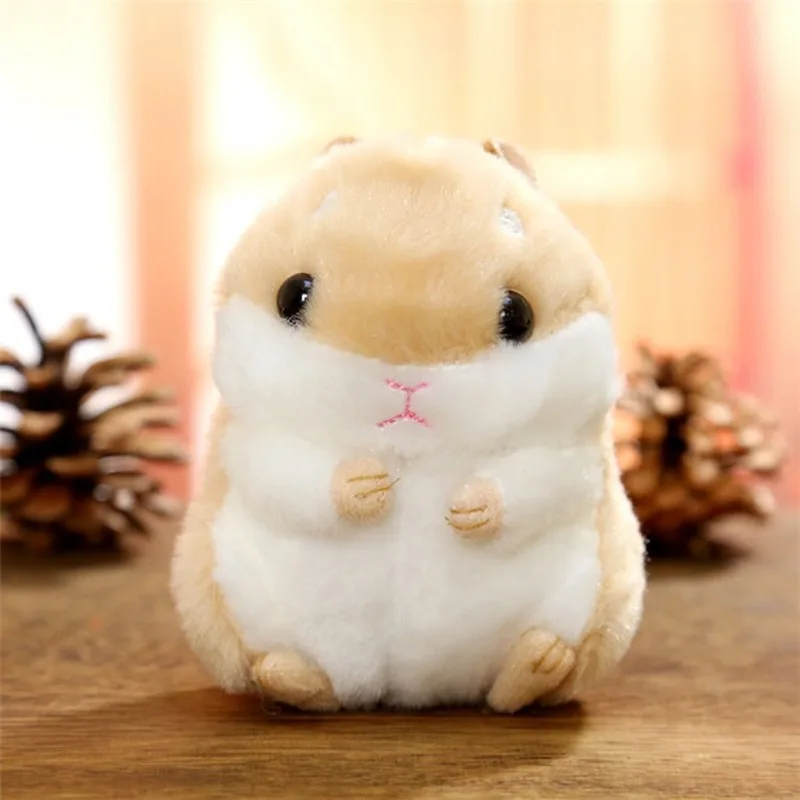 New 10 cm long cute hamster plush doll keychain toy |