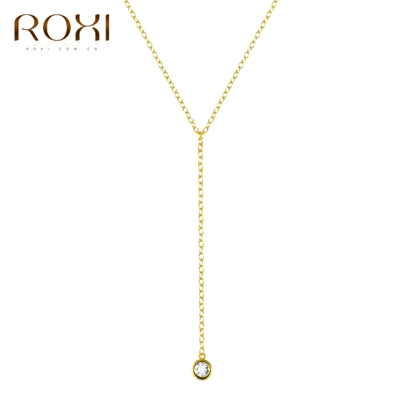 Ожерелье ROXI из стерлингового серебра 925 пробы женское ожерелье с золотым