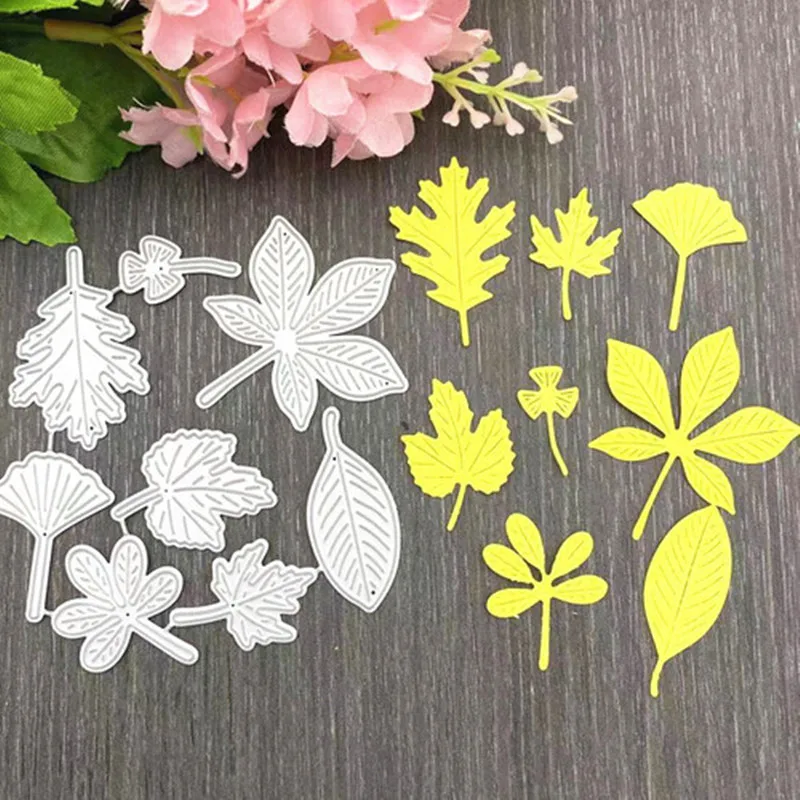 

Beautiful Leaf Maple Leaf Metal Cutting Mold Template Die-cutting Scrapbook Craft DIY Card Making Stamp 2021 Brand New 8 PCS/Lot