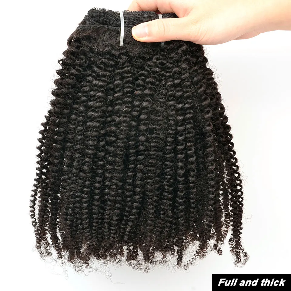 YVONNE 4B 4C Kinky Coily Clip In Human Hair Extensions Full Head 32 Clips 10 Pieces/Set Brazilian Virgin Natural Color |