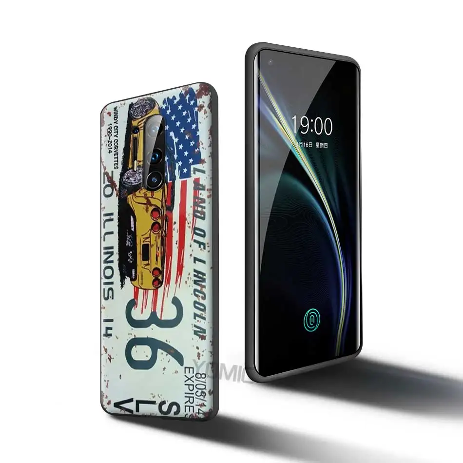 

Retro Funny License Plate Number Case for OnePlus 8 Nord N100 N10 7 8T 7T Pro 5G Z Black Soft Phone Cover 8Pro Silicone Coque