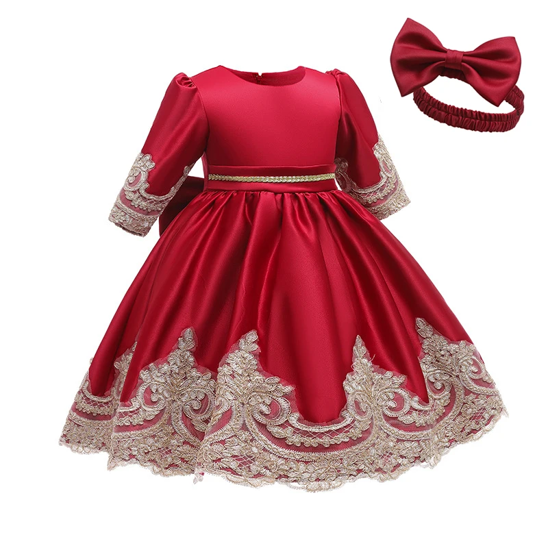 2021 зимние для маленьких девочек элегантное платье на крестины с цветочным