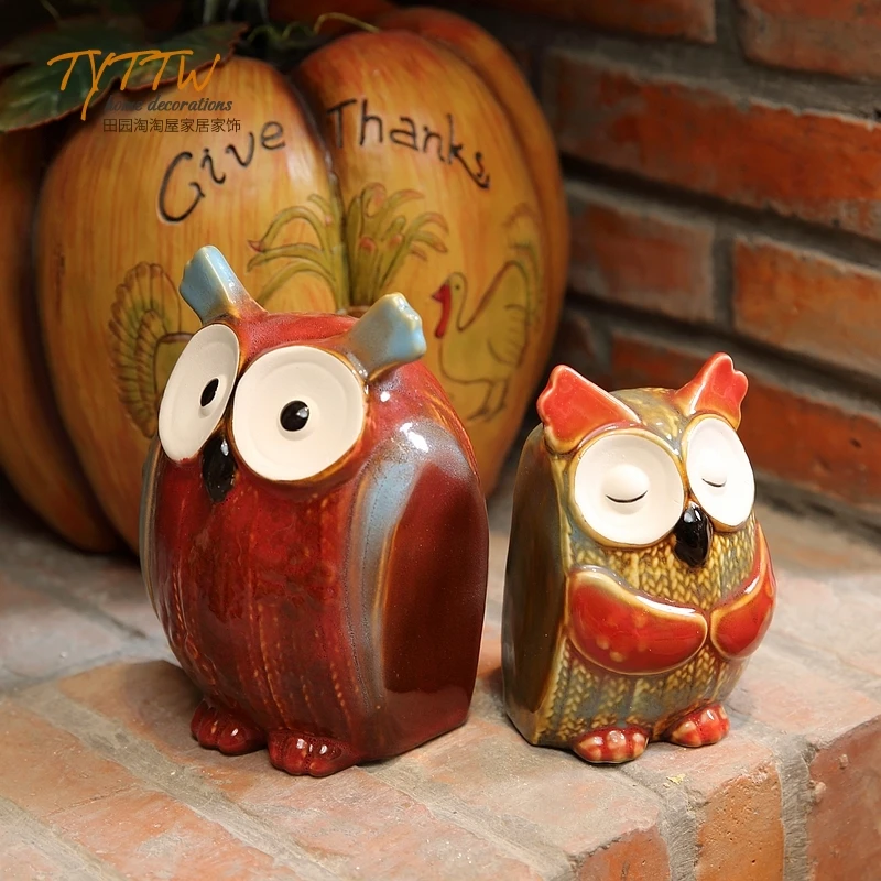2 шт./компл. окрашенные совы керамика домашний интерьер Декор комната гостиная ТВ