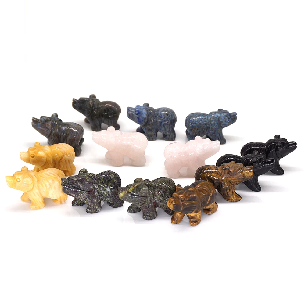 Фигурка из драгоценного камня 1 5 дюйма статуэтка медведя натуральный камень