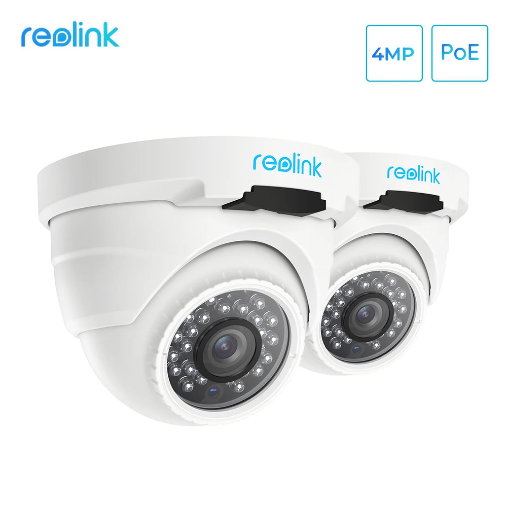 [2 упаковки] ip камера Reolink PoE 4MP наружная аудио дневного и ночного видения с
