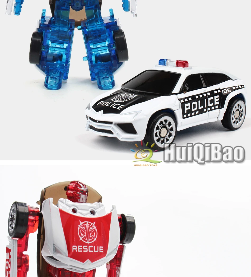 HUIQIBAO игрушки 8 см мини металлическая трансформация машина деформация робот сплав экшн игрушки Фигурки Развивающие игрушки для детей