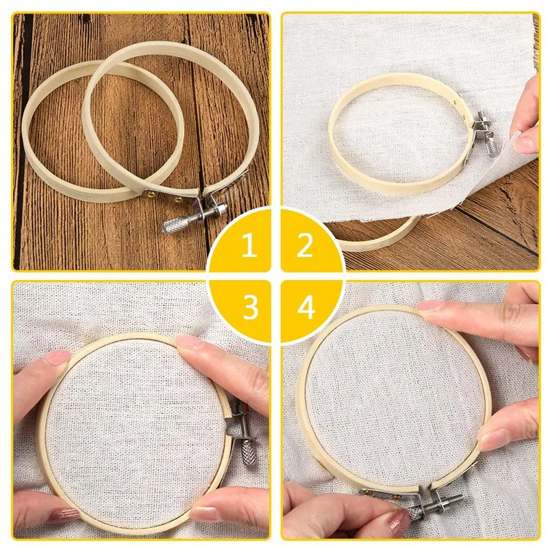 

20 Pieces 3 Inch Bamboo Embroidery Hoops Round Wooden Circle Cross Stitch Hoop Round Ring For Art Craft Handy Sewing
