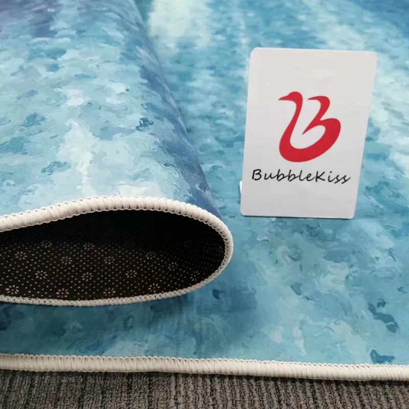 Коврики в скандинавском стиле с абстрактным рисунком синюю полоску нескользящие