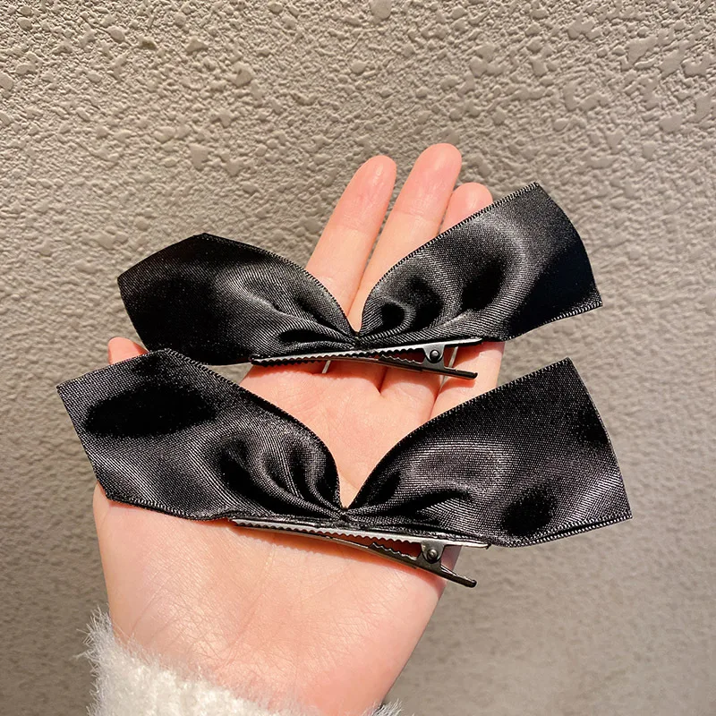 

Korean 2Pcs Bow Hairpin for Women Girls Headdress Bangs Hairclip Hairgrips Cute Back Head Top Clip Hair Accessories