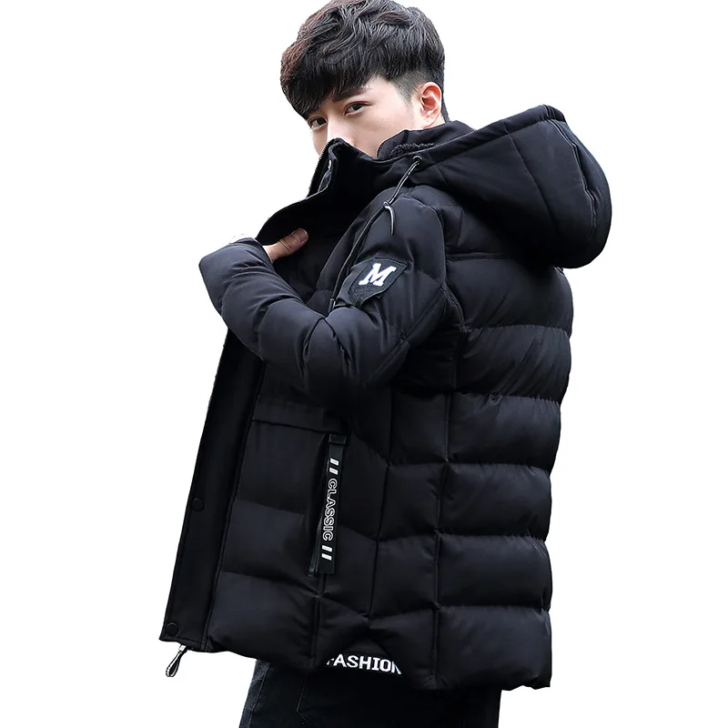 Новый стиль мужская зимняя куртка с хлопковой подкладкой Корейская пуховая