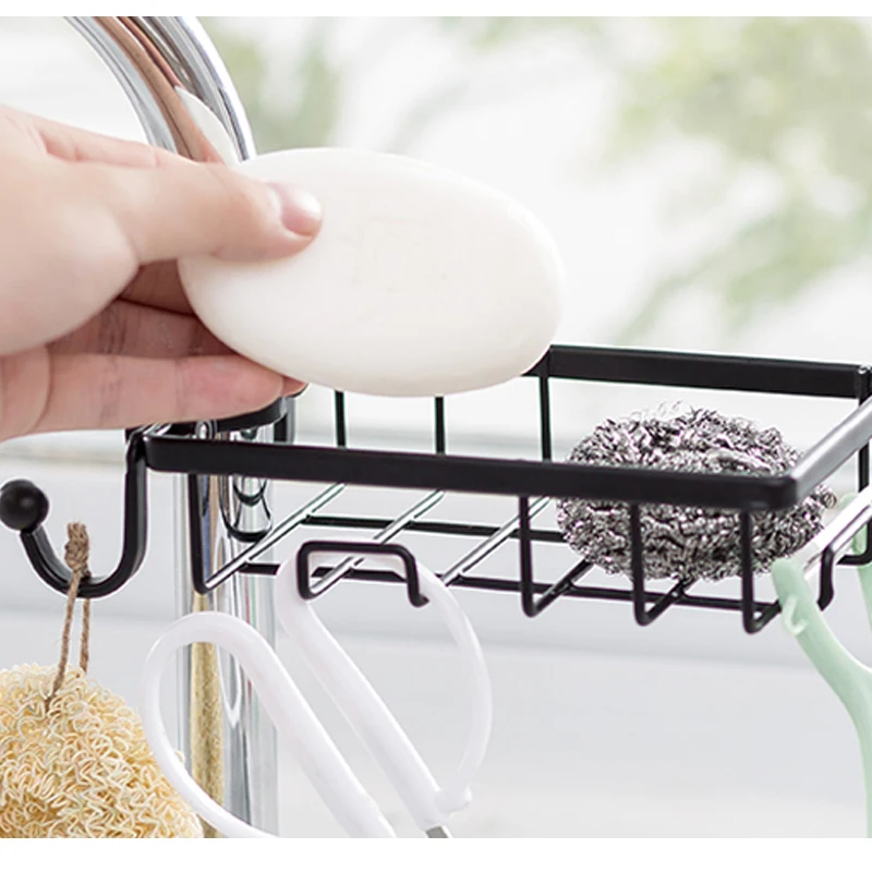 Стойка для кранов Кухонное хранилище полка смесителя из нержавеющей стали губка