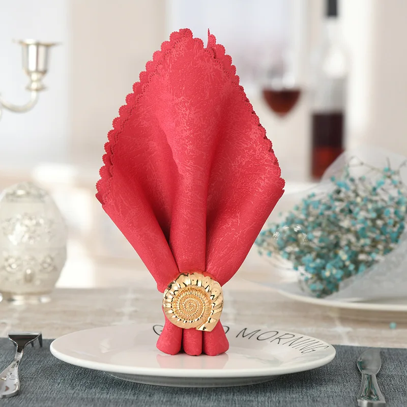 Металлическое креативное кольцо для салфеток в виде раковины украшение стола