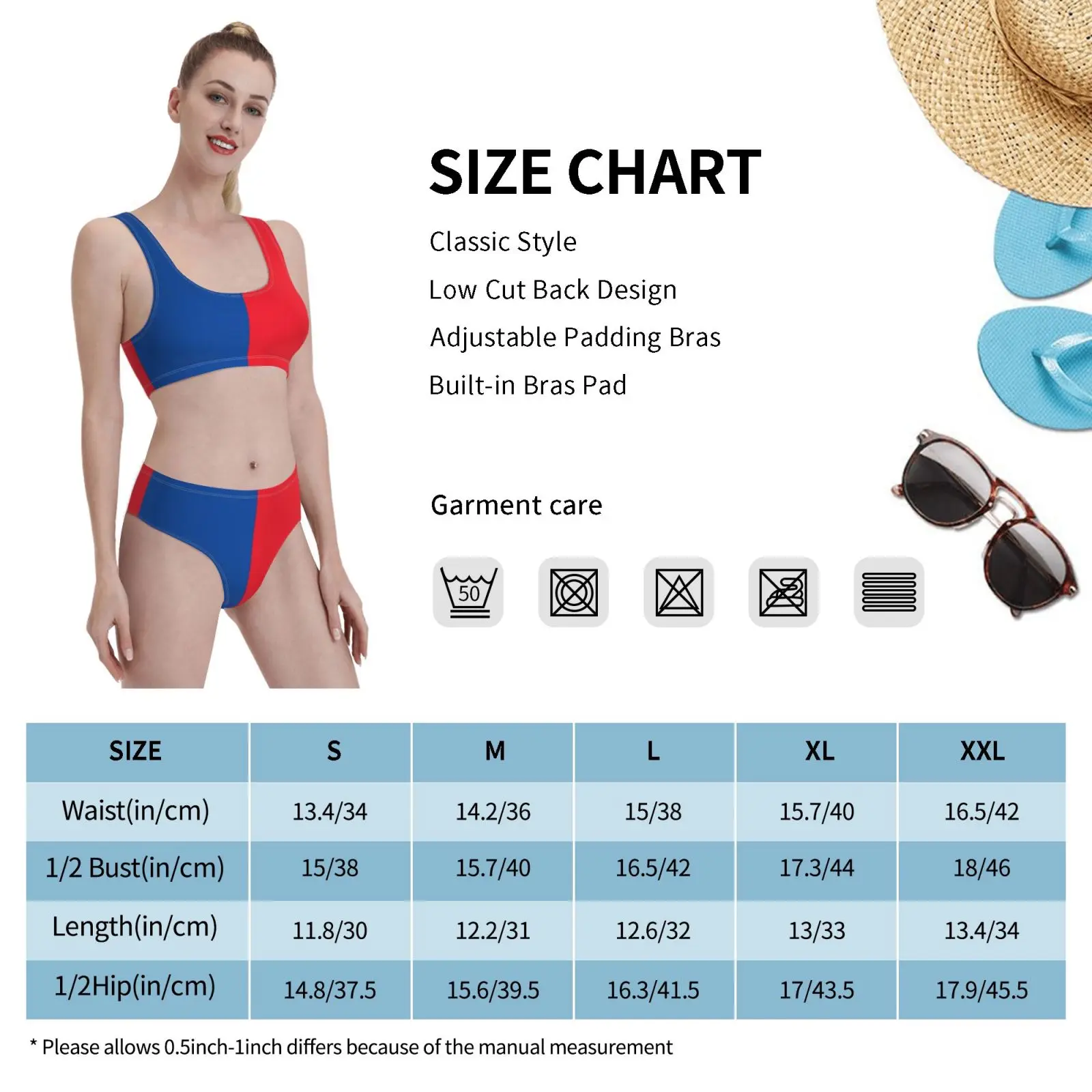 

Crystal Blue And Red Half Swimsuit one piece Bikini Padded Cpglaziers South London Selhurst Park