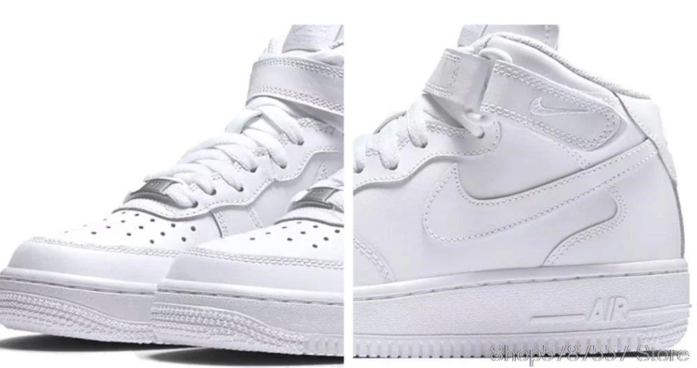 

Nike Air Force 1 AF1 Mid GS Baskets blanches pour femmes, Chaussures de Skateboard, Tenue De Sport, ext