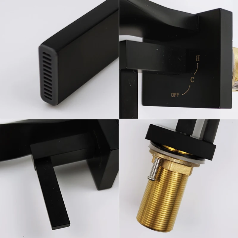 Высокий смеситель для раковины в ванной комнате водопад горячей и холодной воды