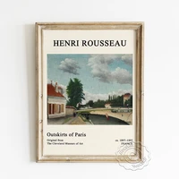 henri rousseau exhibition museum poster outskirts of paris scenery canvas painting landscape art prints home decor picture