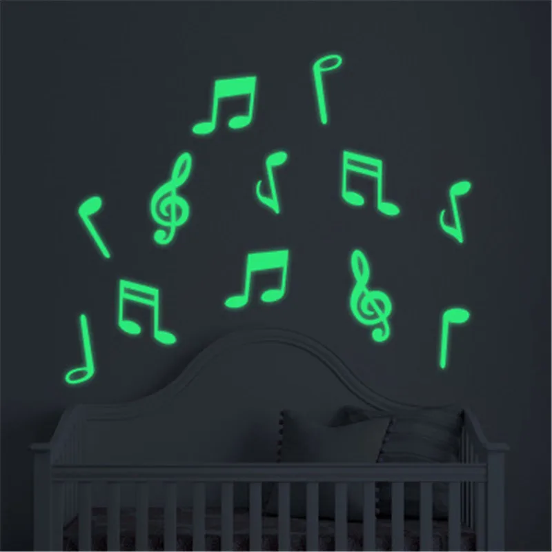 Музыкальные наклейки 15 шт./компл. ФЛУОРЕСЦЕНТНОЕ украшение для стен | Дом и сад