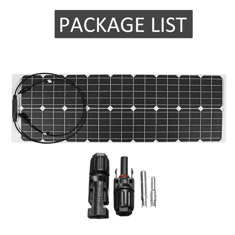 

CZ In Stock 300W/150W 18V Solar Panel Semi-flexible Monocrystalline Solar Cell DIY Cable Outdoor Connector Battery Charger