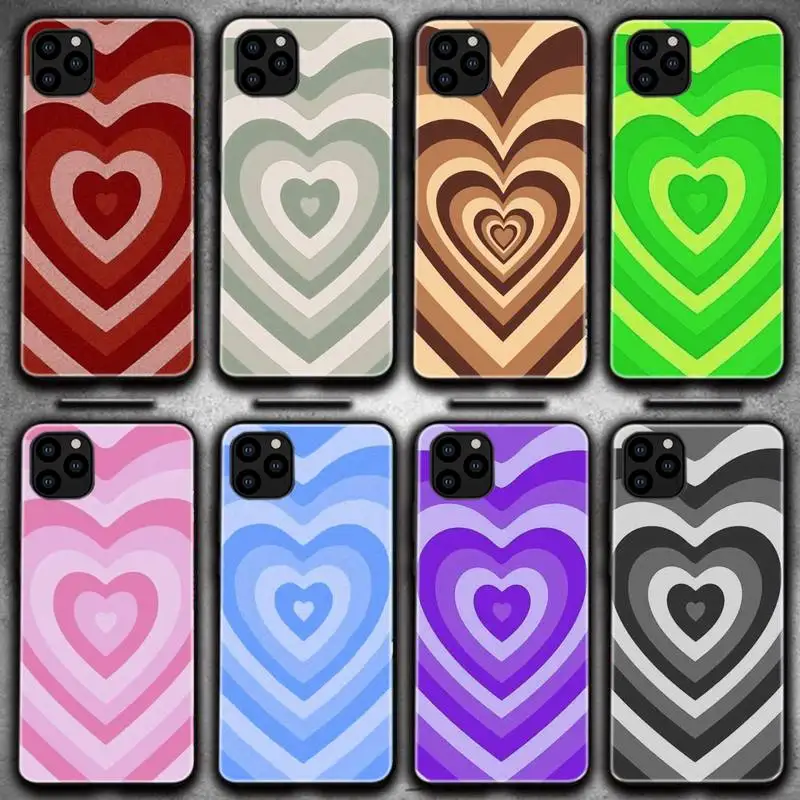 

Latte Love Coffee Green Pink Heart Phone Case For Iphone 6 6s 7 8 Plus XR X XS XSmax 11 12 Pro Mini Max