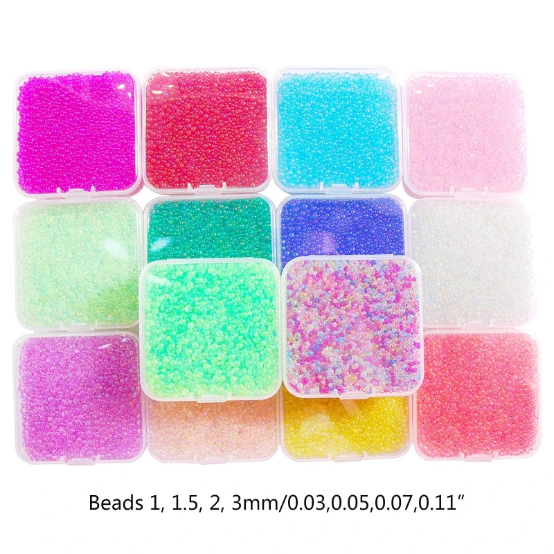 

90g UV Resin Bubble Beads Droplet Multicolor Fillers Water Bead AB Miniature Inclusion for 3D Nail Art Pendant Decor