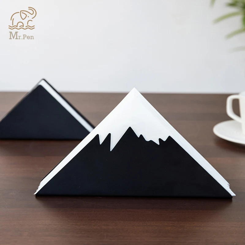 

Display Stand Desktop Accessories Metal Card Holder Home Office Paper Rack Iron Art Tissue Rack Triangle Shape Tissue Container