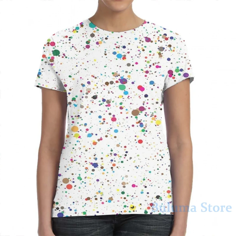 Мужская и женская футболка с принтом в виде разбрызг радуги 80-х модная для