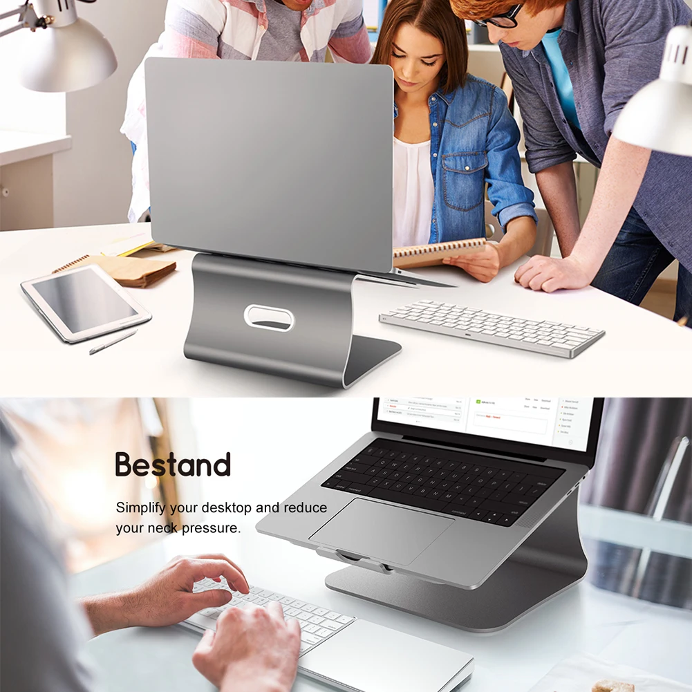 2020 Aluminum Alloy Laptop Cooling Holder Desktop Ergonomics Heighten Notebook Support for MacBook Air Pro Stand Color Grey | Автомобили и