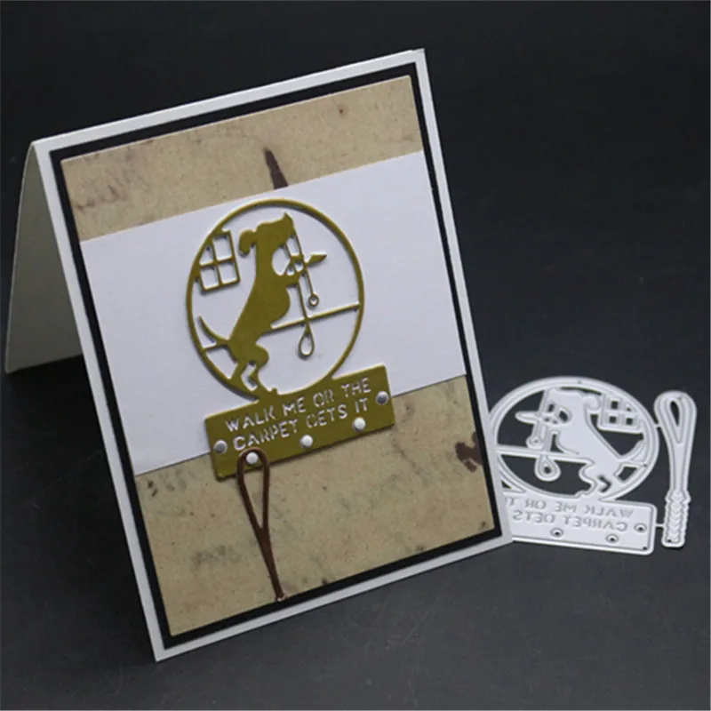 Ufurty Walk Me рамка для собаки металлическая прорезной трафарет окраски DIY альбом