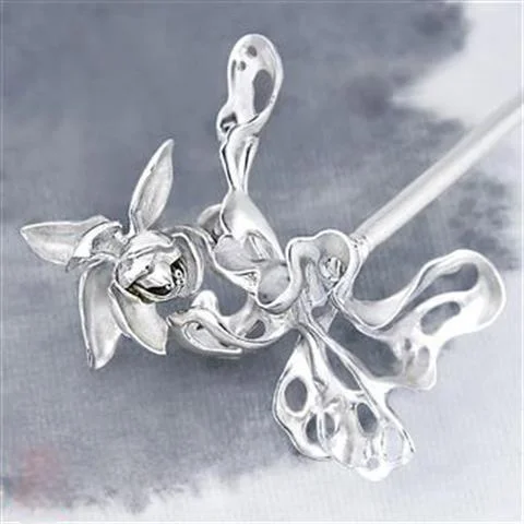 

Independent design summer Hanfu wrapped in lotus, elegant and beautiful hairpin, ladies jewelry, silver jewelry