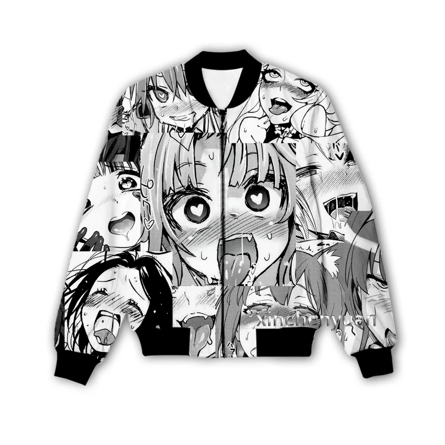 Новая Мужская/Женская Повседневная куртка xinchenyuan Ahegao с 3D принтом аниме модная